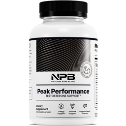 Pure Blend Peak Performance - Suplement testosteronu dla mężczyzn z kwasem d- asparaginowym, Ashwagandha & DIM - Mens Prostate Health Support, Siła mięśni i energia - Suplement prostaty