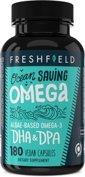Ocean Saving Omega, Algae Omega 3, DHA Supply, 6- Month Supply, Najwyższy poziom DHA na kapsułkę (440 mg), w / DPA
