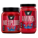 BSN Zestaw ćwiczeń NO XPLODE Wstępny trening proszku Blue Raz, 30 Służenia AMINO X Odzyskiwanie mięśni Intra Workout Wsparcie, Kofeina wolna Blue Raz, 30 Służenia