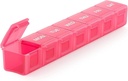Sukuos Extra Duży Weekly Pill Organizator, 7 Daily Daily Pill Case Case Artreatre Friendly, Silkscreen Wydrukowany pojemnik na leki z jasnym lid dla witamin, Oleje rybne lub suplementy (różowy)
