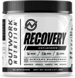 Outwork Nutrition Post Workout Recovery Powder - Monowodny kreatora, KSM- 66 Ashwagandha & Tart Cherry - Recovery Speeds, Eases Soveness - Proszek kreatowy dla mężczyzn i kobiet, Unflavored, 240 GR