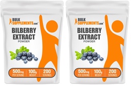 BulkSupplements.com Bilberry Extract Powder - Bilberry Extract Supplement, Herbal Supplement - Vegan & Glulten Free, 500mg per Serving, 100g (3.5 oz) (Pack of 2)