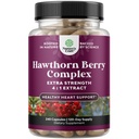 Wysoka wytrzymałość Hawthorn Berry Kapsułki - Czysty przeciwutleniacz Hawthorn Berry Suplement z liści i kwiatów Ekstrakt 4: 1 dla zdrowego serca i trawienia - Wsparcie energetyczne dla mężczyzn i kobiet - 240 Count Pack