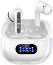 Słuchawki bezprzewodowe P1 PRO, słuchawki bezprzewodowe Bluetooth słuchawki z jasnych Mics Mics Mics Mir, Wygodne Fit, IPX7 Waterproof Long Battery Life, 30H Playtime for Sports Workout