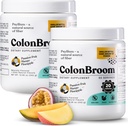 ColonBroom Pyllium Husk Powder (Tropical Fruits, 120 Servings) - Colon Cleanse for Bloating Relief & Gut Health - Colon Broom Fiber Powder Drink - Wegan, Gluten Free Fiber Powder Supplement