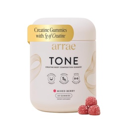 Arrae Tone Gummies - Monowodny kreatryczny dla kobiet - Support Lean Muscle, Siła & Recovery - Mieszany aromat jagodowy - 60 Count