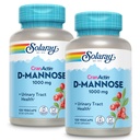 SOLARAY D-Mannose with CranActin Cranberry Extract 1000mg | for Normal, Healthy Urinary Tract Support | with Vitamin C | Non-GMO & Vegan | 120 Count | 2 pk