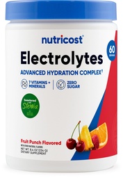 Nutricost Electrolyte Complex Powder (60 Servings, Fruit Punch) - Supplement Hydration Drink Mix z witamin i minerałów