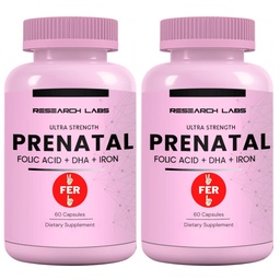 Badania Labs Witaminy prenatalne dla kobiet 2 Fer 1 Ad: 6X Więcej Biodostępnych Metylowanych kwasu foliowego kwasu foliowego MTHF 5