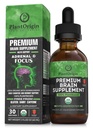 PLANTORIGIN- USDA Organic Liquid Brain Supplement - Nootropowe krople do skupienia, Pamięci i Jasności Mentalnej - Vegan, Non-GMO, Coffeine- Free, Ashwagandha, Ginseng, Ginkgo, Rhodiola - Made in USA
