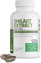 Bronson Shilajit Extract 500 MG per serving, Wspiera produkcję energii i witalność, Standaryzowane do 20% Kwasy ogółem, Non-GMO, 120 Kapsułki wegetariańskie