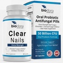 Oral Probiotic Antifungal Pills - Extra Strength Nail Fungus Eliminator | Toenail Fungal Inhibitor - Clear Nails Supplement | 50 Billion CFU (60 Capsules)