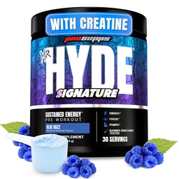 ProSupps Mr Hyde Signature PreWorkout Powder with Creapine, Beta Alanine & Cafeline - Performance, Energy & Endurance - Clean Fitness & Gym Supplements for Men & Women (Blue Razz, 30 Servings)