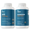 Dr. Tobias AKG Supplement & Magnez Bisglicinate - Wsparcie poziomu energii, mięśni, Nerve & Bone Health z Wysokiej Absorpcji Magnezu i Biodostępny AKG, Wegan, Non-GMO