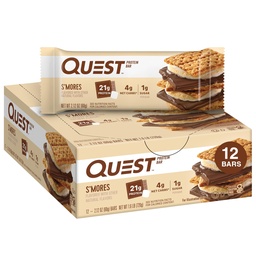 Quest Nutrition S 'mores Protein Bars, 21g Protein, 1g Sugar, 4g Net Carb, Gluten Free, Keto Friendly, 12 Count