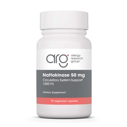 Alergy Research Group Nattokinase 50mg Supplement - Oczyszczona i encapsulated Nattokinase, derived from Natto, Kapsułki wegetariańskie - 90 Count