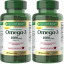 Nature 's Bounty Omega 3, Plant- based Omega 3 Acid Supplement, 520mg, Wspiera całe ciało zdrowie w tym serce, Skóra, Joint, 30 Softgels wegetariańskie, alternatywa oleju rybnego (Pack of 2)