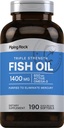 Piping Rock Fish Oil Omega 3 Supplement | 1400 mg | 190 Softgels | for Women and Men | Triple Strength | with EPA & DHA | Non-GMO & Gluten Free