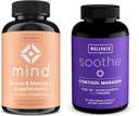 WellPath Mind Brain Supplement for Memory and Focus with Lion 's Mane and Sooththe Cortisol Manager with KSM- 66 ® Ashwagandha & L- Theanine