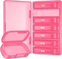 Poszerzone Cotygodniowe Pill Organizator, 7 Day Pill Box Cases Łatwe do otwarcia, BPA- Free Medicine Organizator z 7 Wewnętrzny oddzielny pojemnik na pill dla witamin, Oleje rybne, Suplementy