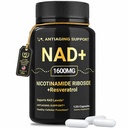 NAD Supplement 1600mg, NAD+ with Resveratrol & Nicotinamide Riboside, Anti-Aging Support, Cellular Energy & Mental Clarity Support, Vegan Non-GMO, 120 Capsules