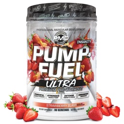 PMD Sports Pump Fuel Ultra Insanity - Premium Pre Workout Powder & Muscle Pompa, Greater Focus, Endurance & Recovery, Premium Creaine, Arginine & Beta Alanine - Truskawka Slam (30 Servings)