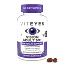 Viteyes Vision for Ages 50 Plus for Eye Health, Vision Support, Aging Eyes, Lutein, Zeaksantyna, Omega-3, Cynk, Witamina C, Witaminy D, Witaminy E, Eye Doctor Trusted, Produkowane w USA, 90 Ct