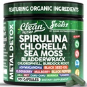 Sea Tox Organic Spirulina i Chlorella Kapsułki Natural Cleansing & Nourishment Sea Moss Bladderwrack Chlorophyll Burdock Root Ashwagandha Turmeric 90 Vegan Black Seed Oil Capsules By Clean Nutra