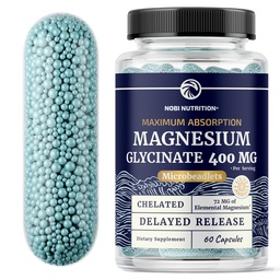 Magnezu Glycinate 400mg Adresat 124; Wysoka absorpcja Magnezu do snu, Spokój, Relaksja mięśni, Serce, Wsparcie kości i nerwów dla kobiet i mężczyzn 124; Zaawansowane mikrobeadlety Adresat 124; Chelated Mag Glycinate 124; 60 Ct.