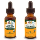 Herb Pharm Kids Certified- Organic Alcohol-Free Cough Crusader Liquid Herbal Formula, 1 Ounce & Kids Certified- Organic Alcohol- Free Echinacea Glicerite Liquid Extract, 1 Ounce