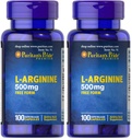 Puritan 's Pride L- Arginine 500 mg, Heart Health Support, 100 Count (Pack of 2)