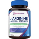 Przepisy lekarskie L- Arginina 1000mg, Dawka maksymalna, Produkcja tlenku azotu, Przepływ krwi i funkcje naczyniowe, Wytrzymałość i wsparcie ćwiczeń dla mężczyzn i kobiet, 120 Tabletki powlekane