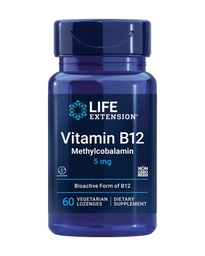 Przedłużenie życia Witamina B12 Metylokobalamina, Nerve Health Supplement, Wsparcie kognitywne, Witamina energetyczna, metylokobalamina B12, 5 mg, Quick- Rozpuszczanie, Gluten- Free, Non-GMO, Wegetarianin, 60 lozengi