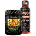 ALPHA LION Stubborn Fat Loss Stack - Superman Burn pre Workout + Burn2O Liquid L- Carnitine 2000mg (ShredBerry) - 2- in-1 Termogeniczne spalanie tłuszczu Stack dla mężczyzn i kobiet