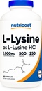 Nutricost L- Lysine 1000mg Per Serving, 250 Servings, 500 Capsules - Gluten Free, Non-GMO, 500mg Per Capsule