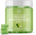 Gummy FIAR Creatine - Najlepszy Jedwabny Kreator Chewable, 60 Hrabia, Trening i suplement białka, Kognitive Enhancement, Sour Green Apple Flavor, 30 Służenia
