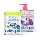Native Pet The Daily Dog Supplement (30 Scoops) & Salmon Oil for Dogs & Cats (8 Oz) - 11 in 1 Multivitamine & Pure Omega-3 Fish Oil Supplement for Skin & Coat, Joint, Heart Health & Anti- Inflamative