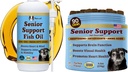 Natural Dog Company Senior Dog Bundle - Omega 3 Fish Oil Liquid 16oz & Senior Wellness Chews 90ct - Wsparcie mobilności, Mózg, Heart & Eye Health z Turmeric, Salmon, Lwie 's Mane & Omega- 3