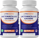 Vitamatic Lactobacillus Gasseri - 12 Billion na DR kapsułki - 60 Hrabia - Pomocnictwo pokarmowe - Wykonane z prebiotycznego włókna inulinowego - 2 opakowania