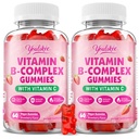 2 Pack Witaminy B- Complex Gummies dla kobiet i mężczyzn, Metyl B12, B1, B2, B3, B5, B6, B7 & B9 - Witamina B Complex z witaminą C Wspomaga energię i funkcje immunologiczne, Strawberry Flavor, 120 Count