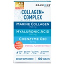 Marine Collagen Pills Complex – 200mg Hyaluronic Acid Supplement, Coenzyme Q10 CoQ10, Hydrolyzed Marine Collagen Peptides, Eternal Flower Hydration, Age Defense Supplements - 60 Sealed Tablets