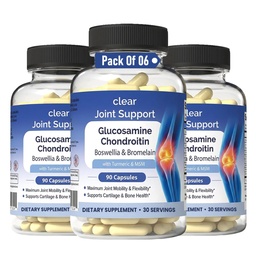 Glukozamina Chondroitin MSM z Turmeric & Boswellia 540 Kapsułki Supples 124; 8- in-1 Joint Supplement for Flexibility & Mobility Supplement for Men & Women - Supports Back, Knees, Hips & Joints