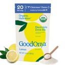GOODONYA Organic Hydration Electrolyte Drink Mix, Certified Organic Hydration Powder, Nie-GMO, Glifosat biofilizowany wolny, niski cukier, Lemoniada Flavor, Brak sztucznych aromatów, 20 Słupki
