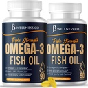 Triple Strength Omega 3 Fish Oil 3750 mg - EPA & DHA - Over 3000mg Omega-3 Fatty Acids - 1350mg EPA + 900mg DHA - Best Essential Fatty Acids, Burpless Fish Oil - 180 Count