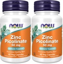 Teraz suplementy, Pikolinian cynku 50 mg, Wspomaga funkcje enzymatyczne *, Wsparcie immunologiczne *, 60 Kapsułki Veg (Opakowanie po 2)