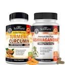 Extra Siła Ashwagandha Kapsułki (2 miesięczne dostawy) Plus kurkumina kurkumina z ekstraktem Black Pepper 1500mg Complex (Rozmiar próbny)