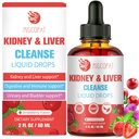 29-in-1 Kidney and Liver Cleanse Detox & Repair Drops, High Absorption Cranberry and Milk Thistle Supplement, Natural Herbal Daily Detox Support for Kidney, Liver, Urinary Tract, Bladder, 60ml
