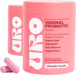 O Pozytiv URO Probiotyki waginalne dla kobiet Równowaga z prebiotykami i Lactobacillus Probiotic Blend - Suplement do zdrowia waginalnego - Promowanie zdrowego zapachu waginalnego & kwiatu waginalnego, 60 Hrabia (Opakowanie 2)