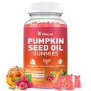 Pumpkin Seed Oil Gummies, Pumpkin Seed Oil Supplement with Saw Palmetto for Hair Growth, Youthful Skin & Prostate Health, Non-GMO, Gluten Free, Vegan, Sugar Free, Raspberry Flavor, 60 Count