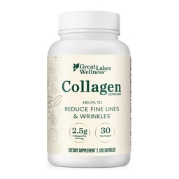 Great Lakes Wellness Collagen Peptides Pills – Supports Hair, Skin, Nails, Joints & Digestion – Hydrolyzed, Non-GMO, Keto & Kosher, VERISOL Collagen Types I & III for Maximum Absorption (120 Capsules)